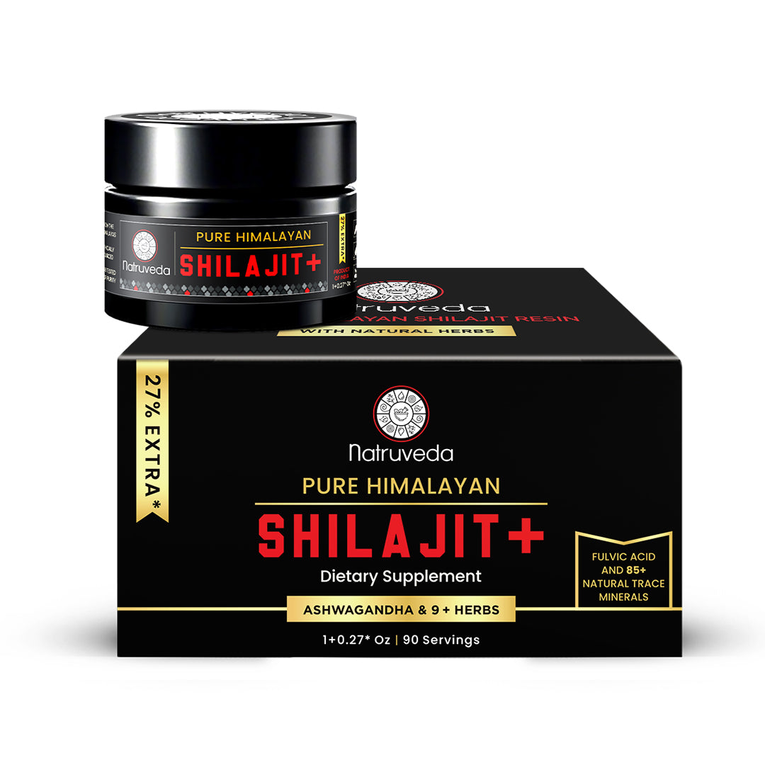 Natruveda Pure Himalayan Shilajit Resin Plus Ashwagandha & 9 Herbs - 1.27 Oz